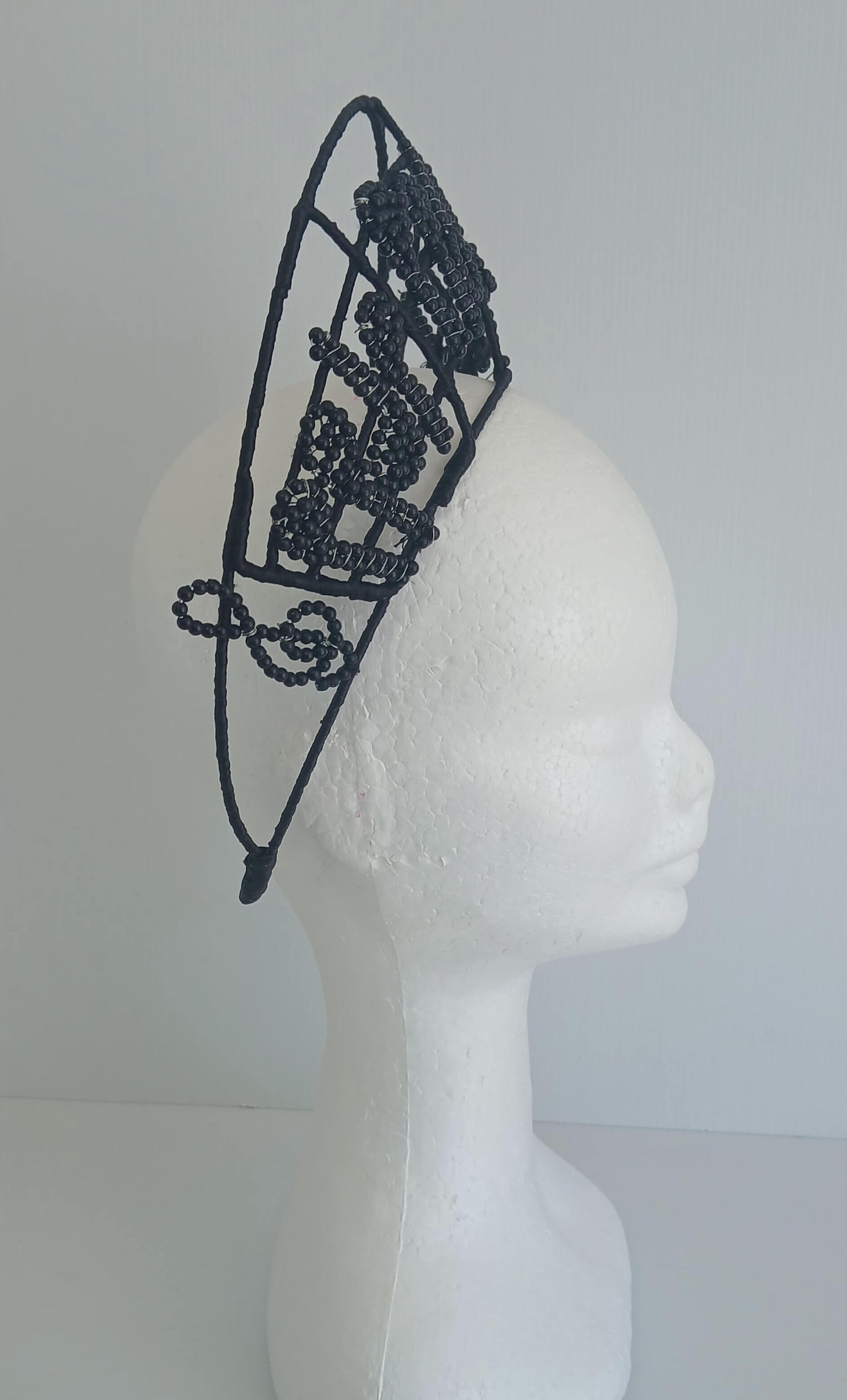 An image of the Black Musical Crown by Melissa Rath Millinery