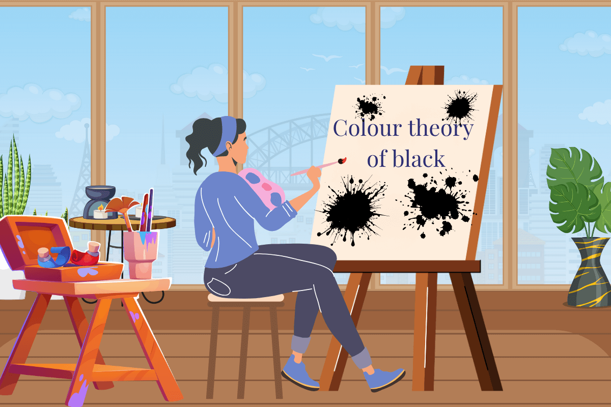A blog Banner for the Colour Theory Blog post on the Colour black by Melissa Rath Millinery