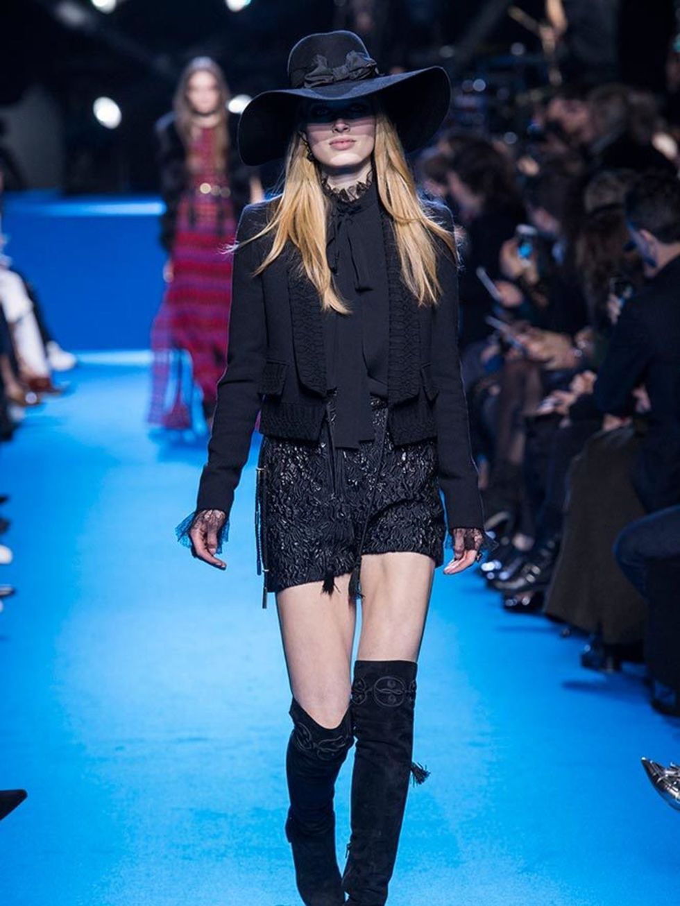 A picture of a model on the catwalk for Elie Saab AW 2016.