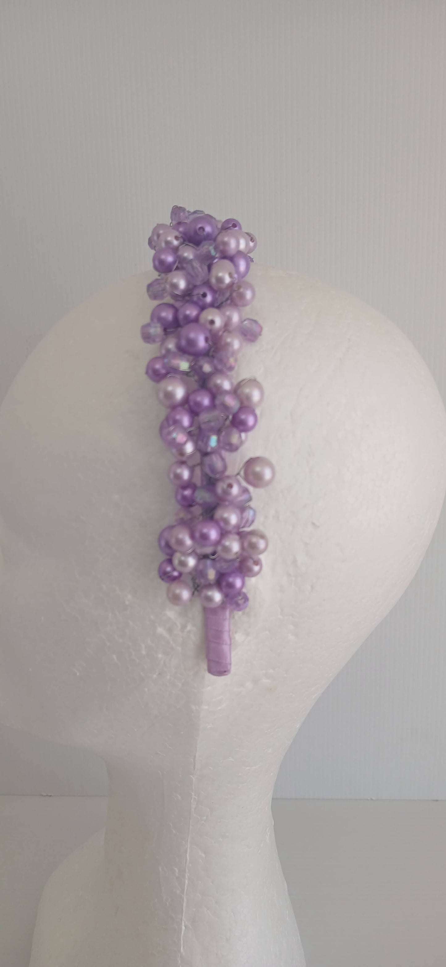 An image of the Purple Beaded Headband by Melissa Rath Millinery