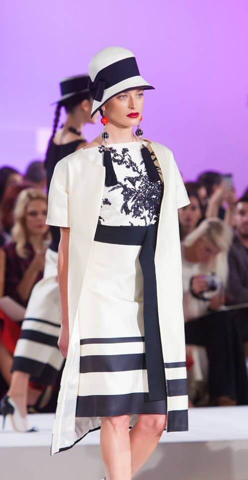 A picture of a model on the catwalk for Vassilis Emmanuel Zoulias 2016.