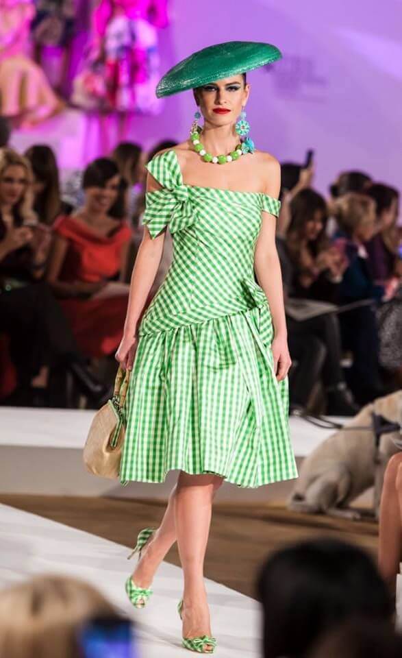 A picture of a model on the catwalk for Vassilis Emmanuel Zoulias 2016.