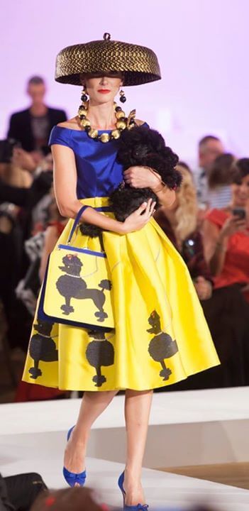 A picture of a model on the catwalk for Vassilis Emmanuel Zoulias 2016.