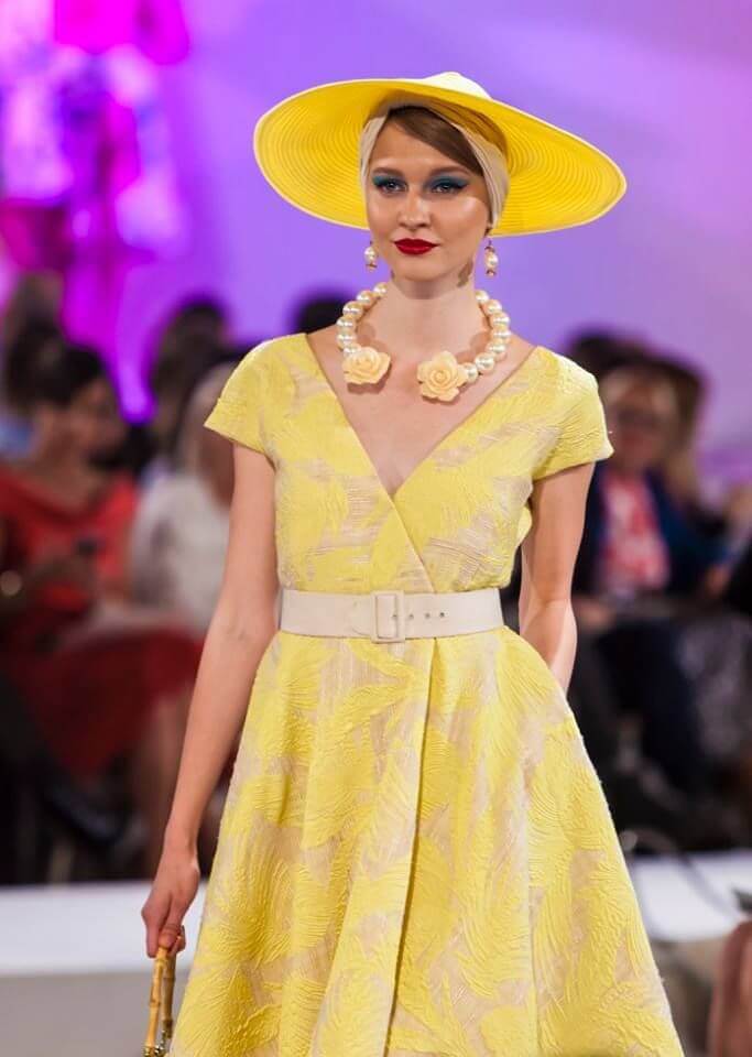 A picture of a model on the catwalk for Vassilis Emmanuel Zoulias 2016.