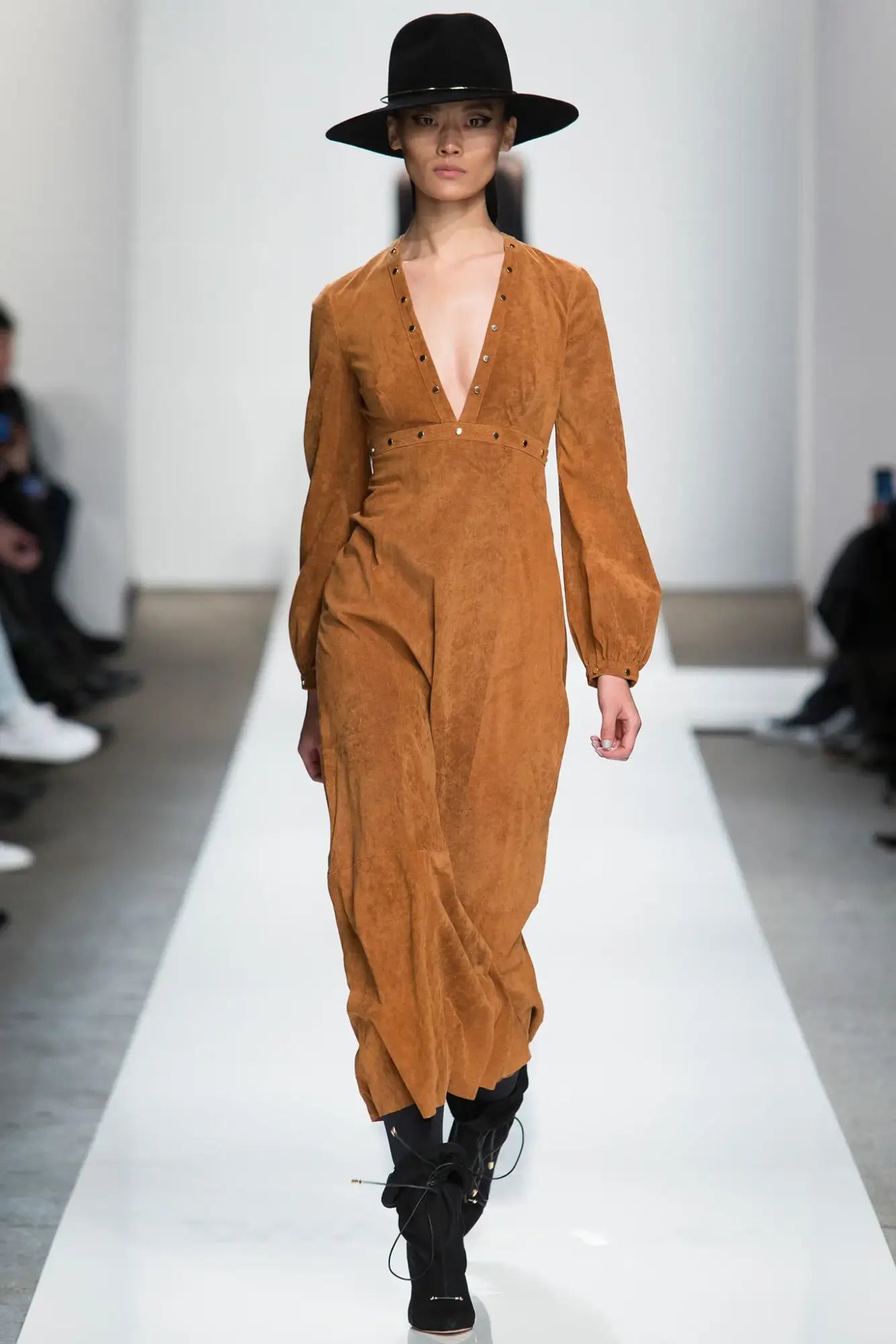A picture of a model on the catwalk for Zimmerman AW 2015.