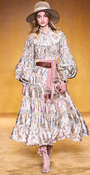 A picture of a model on the catwalk for Zimmerman AW 2020