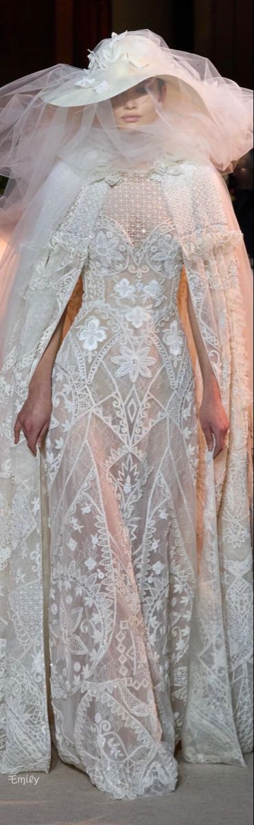 A picture of a catwalk model at Zuhair Murads Haute Couture Spring Summer 2023 show.