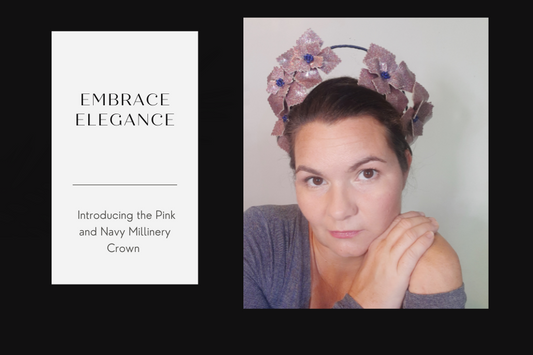 Embrace Elegance: Introducing the Pink and Navy Millinery Crown by Melissa Rath Millinery