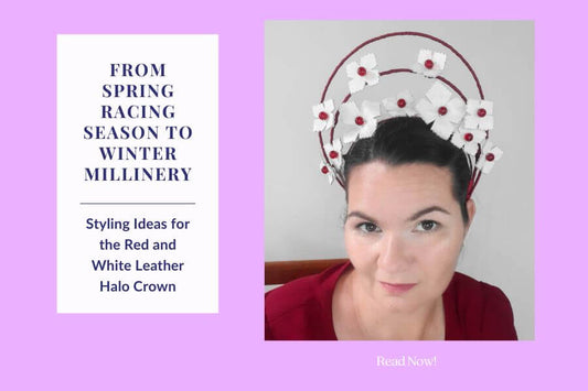 From Spring Racing Season to Winter Millinery: Styling Ideas for the Red and White Leather Halo Crown