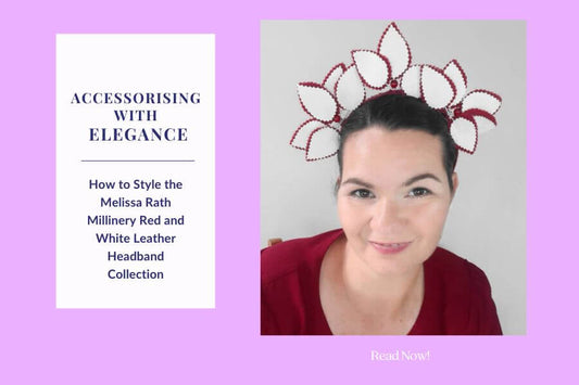 Accessorizing with Elegance: How to Style the Melissa Rath Millinery Red and White Leather Headband Collection