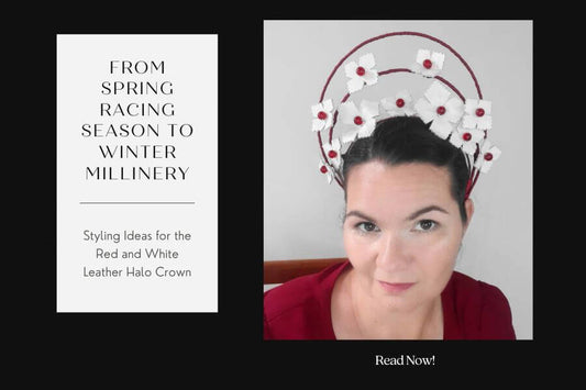 From Spring Racing Season to Winter Millinery: Styling Ideas for the Red and White Leather Halo Crown