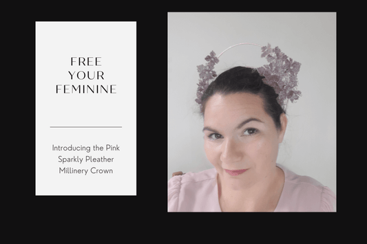 Free your Feminine: Introducing the Pink Sparkly Pleather Millinery Crown by Melissa Rath Millinery