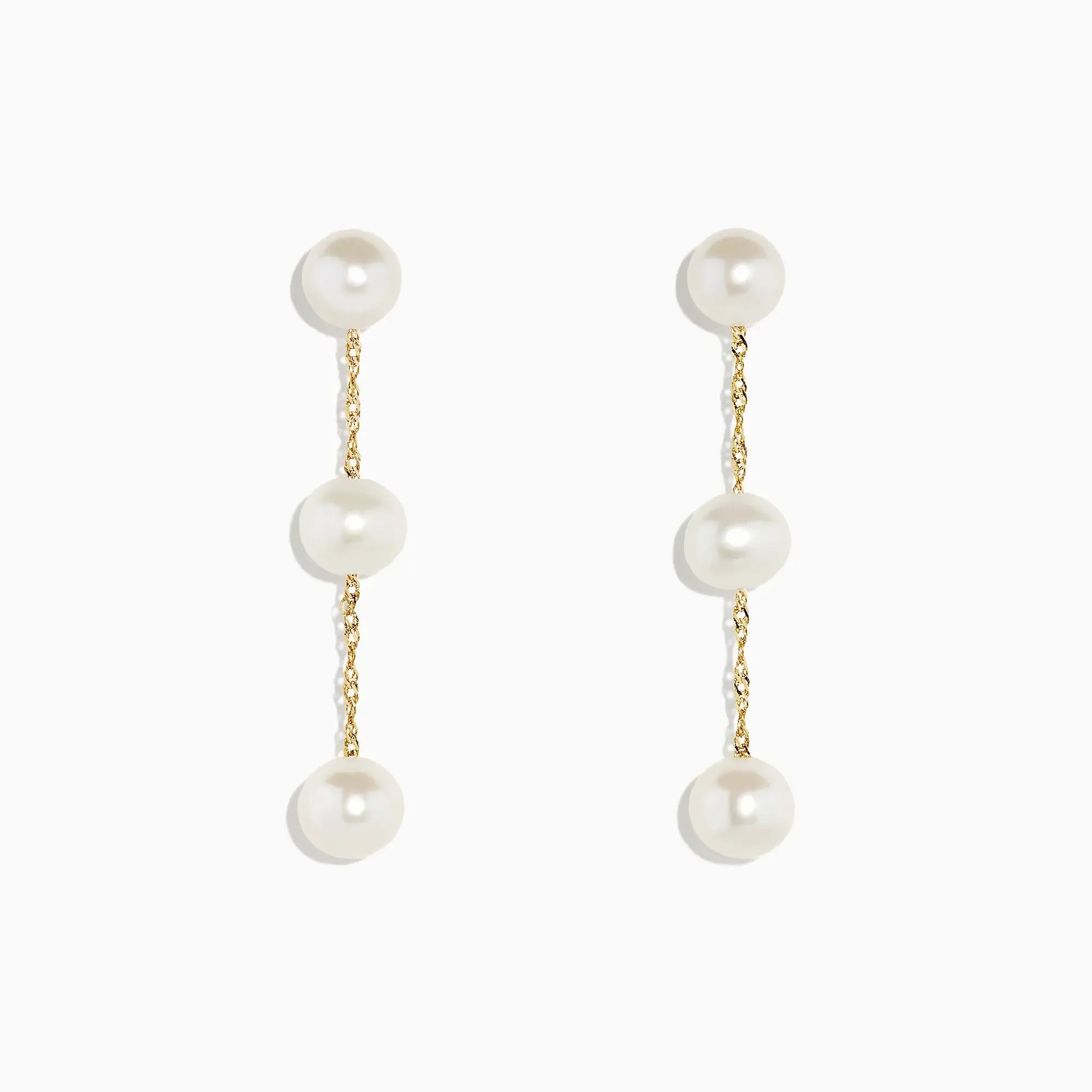 A picture of the 14K Yellow Gold Cultured Fresh Water Pearl Drop Earrings by Effy Jewellery