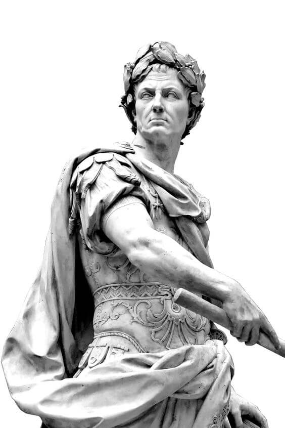 A picture of a statue of Julius Caesar, Roman General and Statesman.