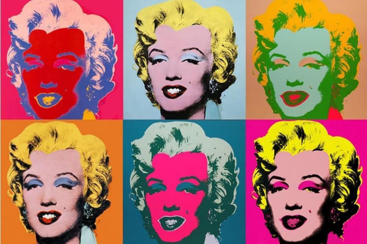 A picture of Andy Warhol's painting of Marilyn Monroe in the 1960's.