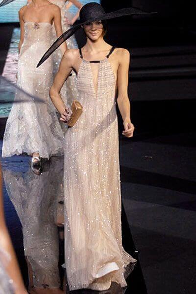 A picture of a model on the catwalk for the Armani 2007 catwalk show.