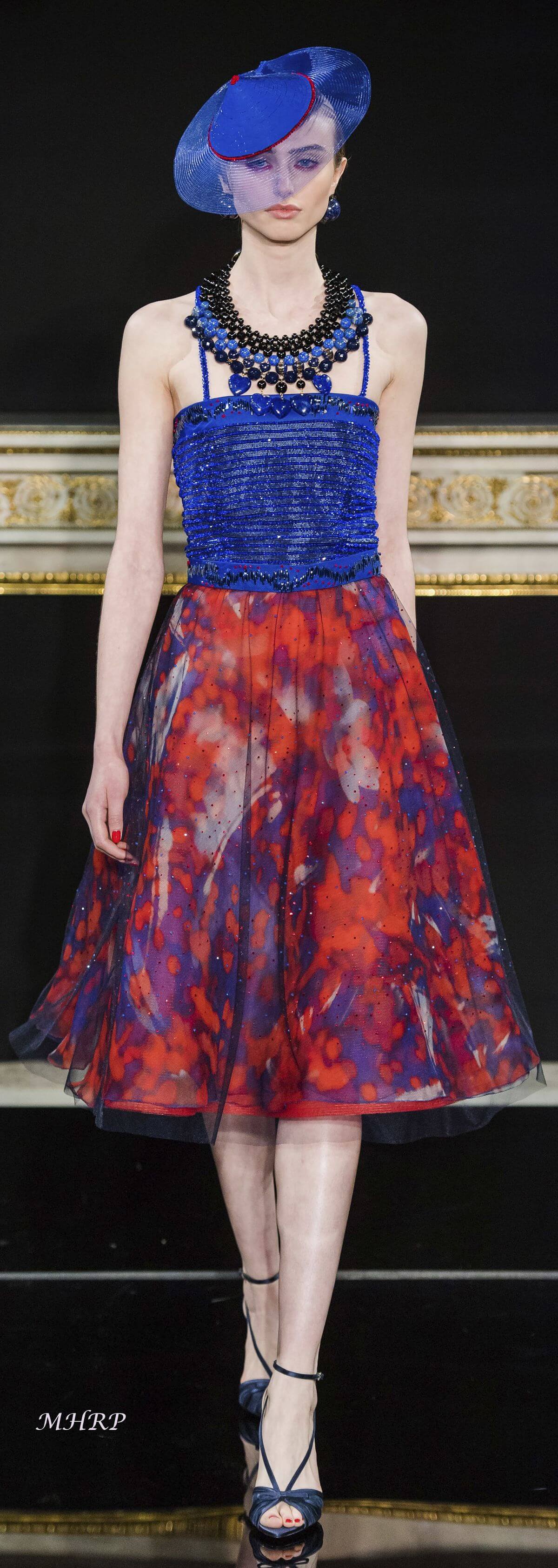 A picture of a model on the catwalk for the Armani 2019 catwalk show.