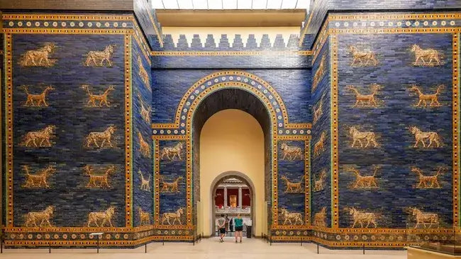 A picture of Babylon's bright-blue Ishtar Gate built between 605 to 562 B.C., was once the entrance to the city of Babylon