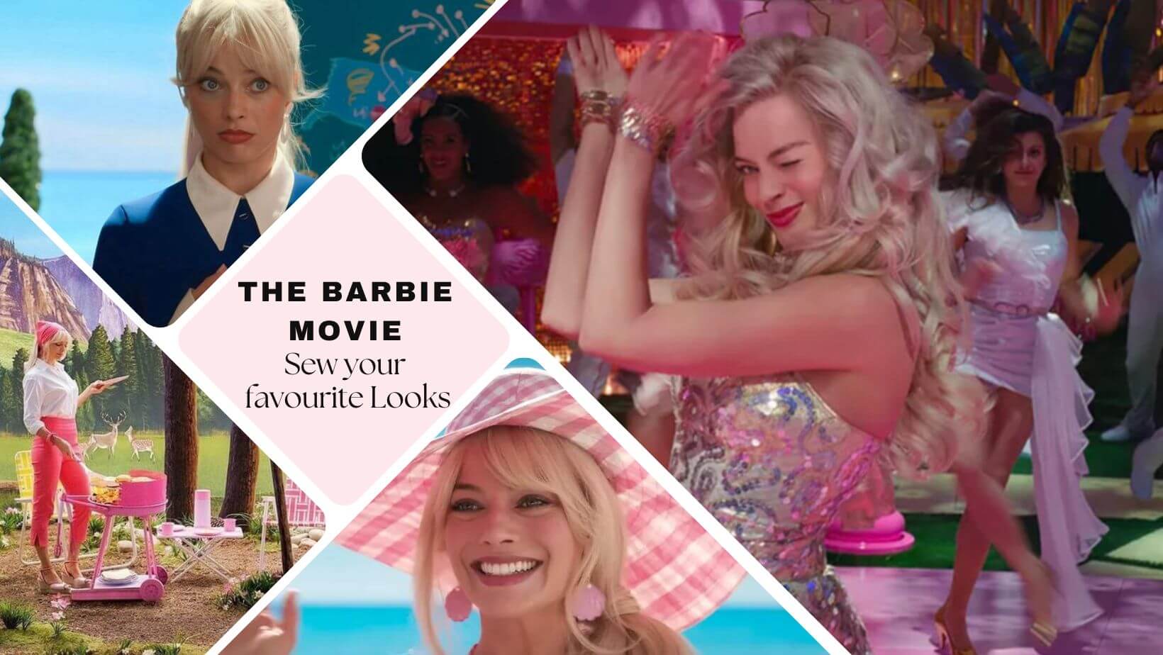 A picture of a blog cover for a blog post about how to sew your favourite looks from the Barbie Movie by Melissa Rath MIllinery.