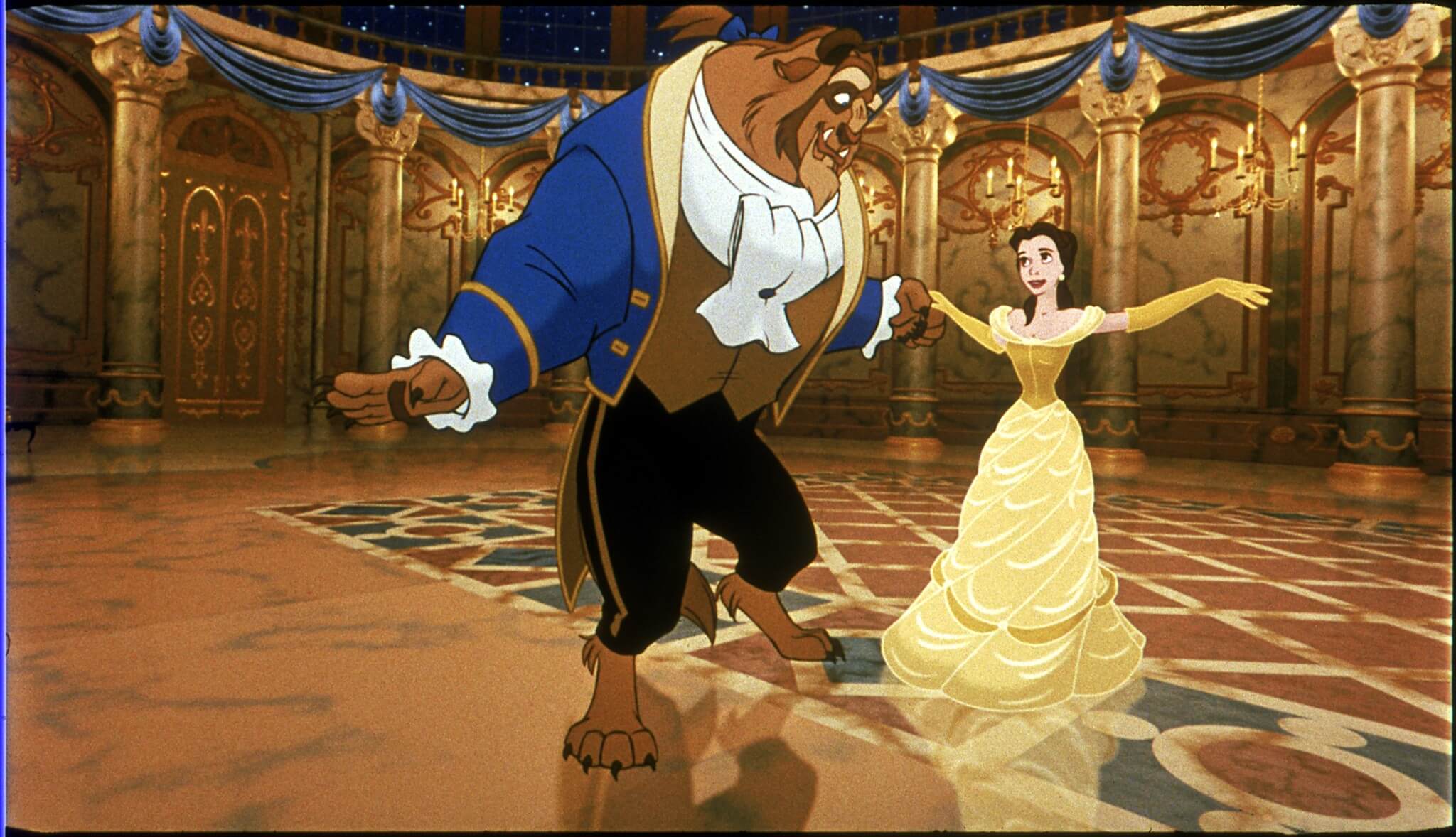 A picture of a scene from Beauty and the beast.