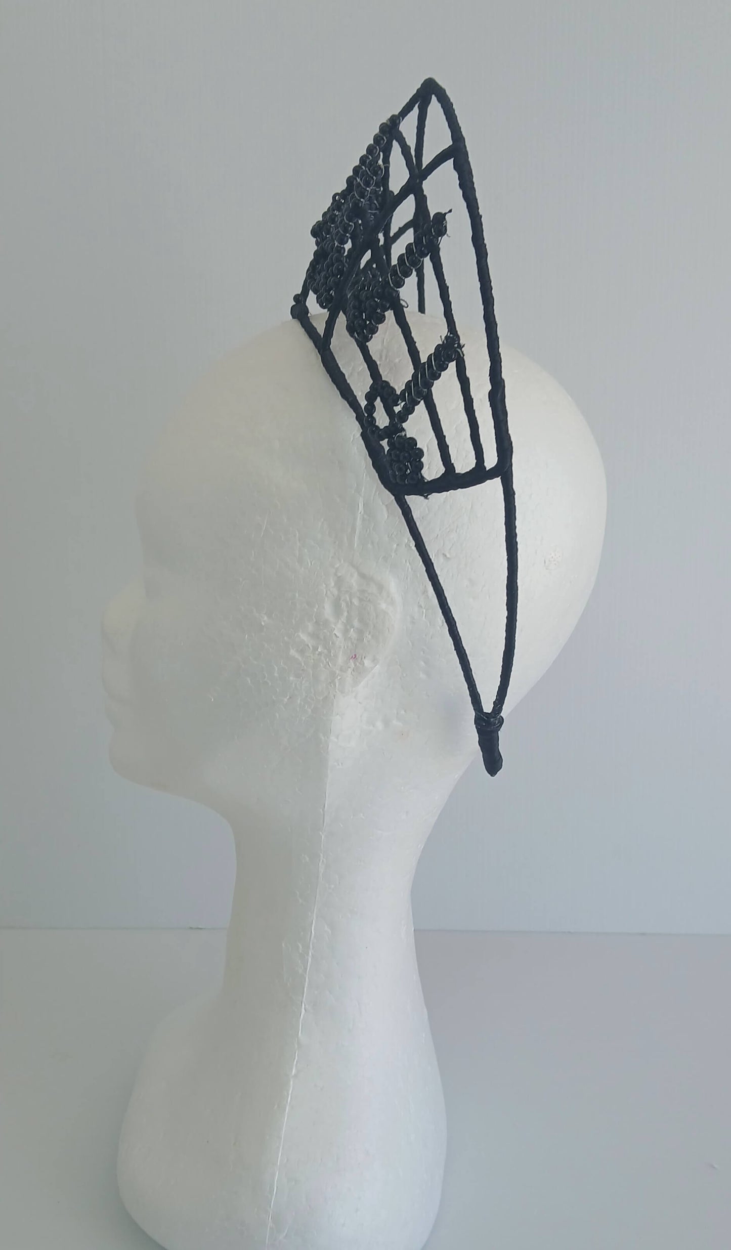 An image of the Black Musical Crown by Melissa Rath Millinery