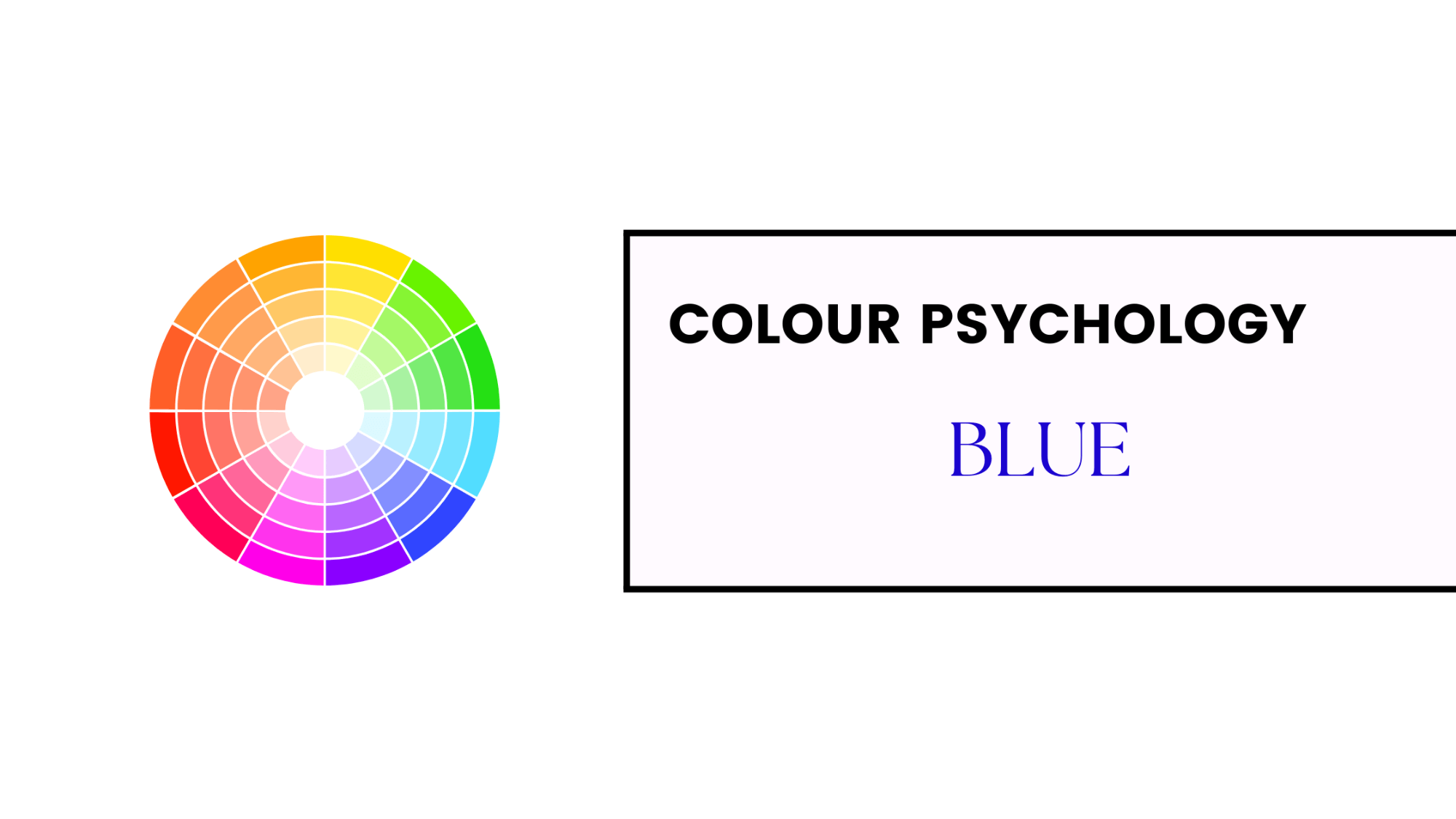 A picture of a blog cover for a blog post about the psychology of the colour blue by Melissa Rath MIllinery.