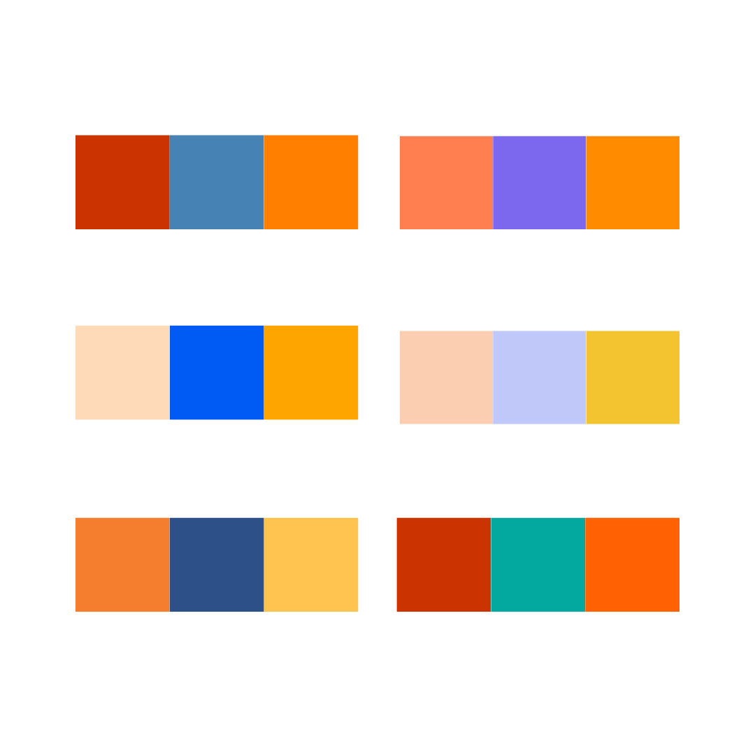 A picture of blue split complementary colour schemes.