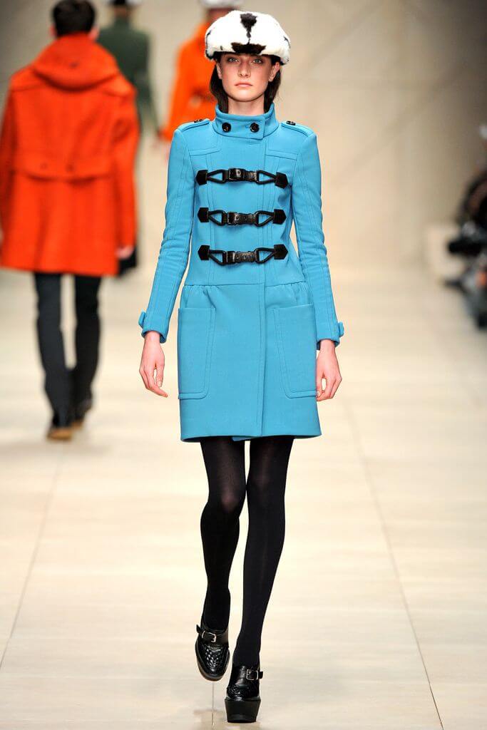 A picture of a model on the catwalk for the Burberry Prorsum Autumn Winter 2011 Catwalk show.