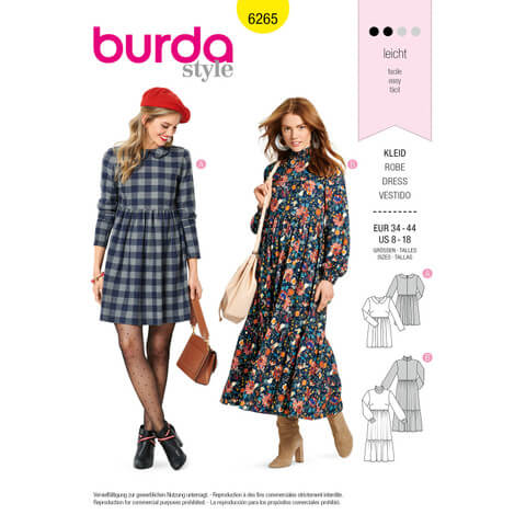 A picture of sewing pattern Burda 6265, which can be used to recreate a look from The Barbie Movie.