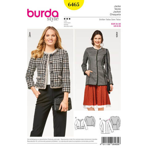 A picture of sewing pattern Burda 6465, which can be used to recreate a look from The Barbie Movie.