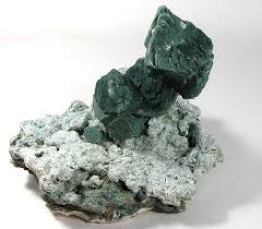A picture of celadonite, a mineral which was commonly used in murals, faience (a type of glazed ceramic), and other artistic mediums in Ancient Egypt.