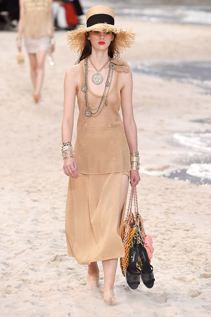 A picture of a model on the catwalk for Chanel SS 2019.