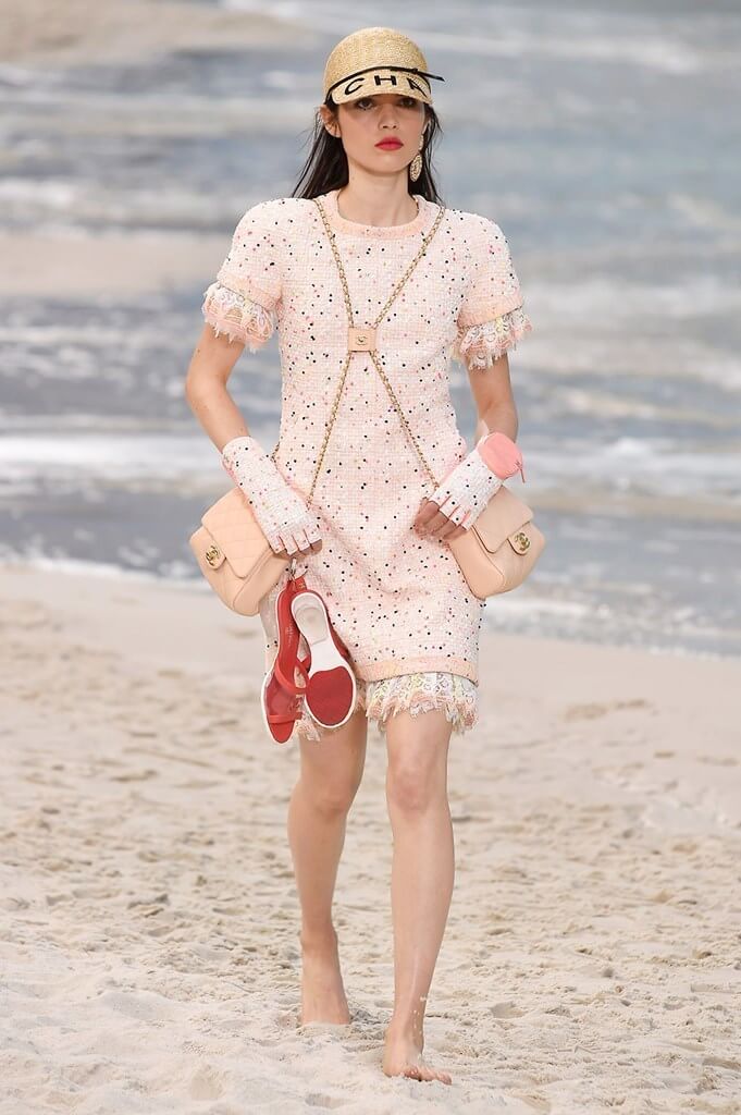 A picture of a model on the catwalk for Chanel SS 2019.