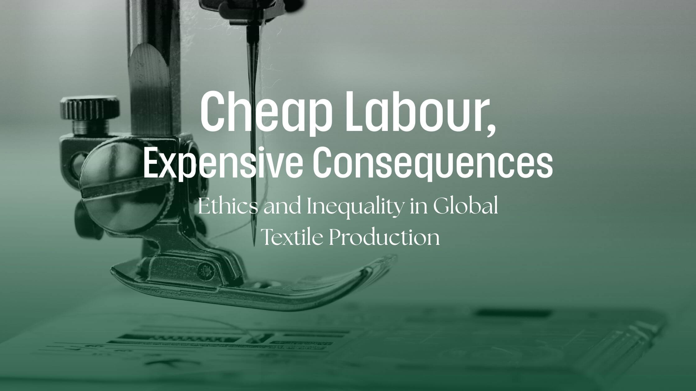 An image of a blog banner for a blog about cheap labour and expensive consequences in textile production by Melissa Rath