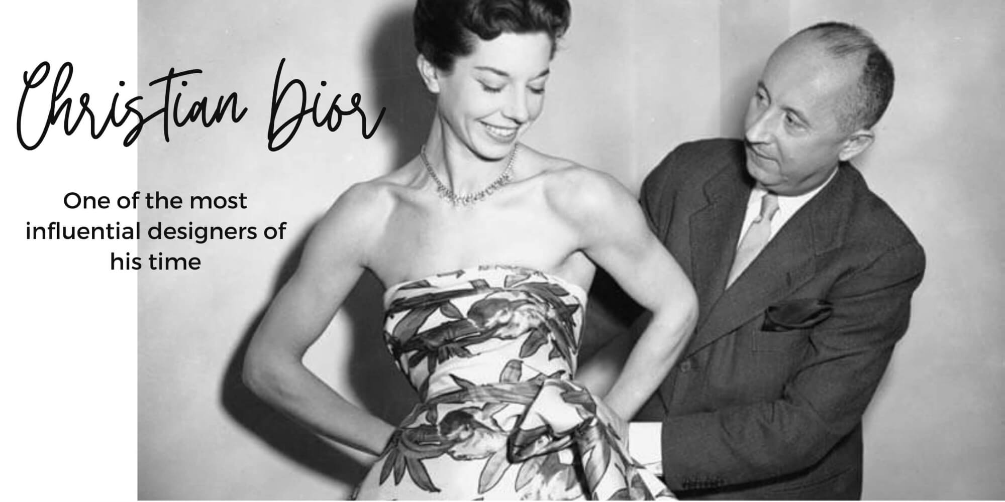 A picture of the blog cover for a blog post about Christian Dior- one of the most influential designers of his time by Melissa Rath Millinery.