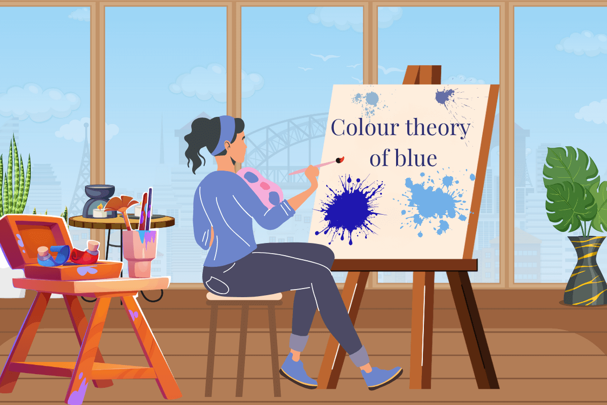 A blog Banner for the Colour Theory Blog post on the Colour blue by Melissa Rath Millinery