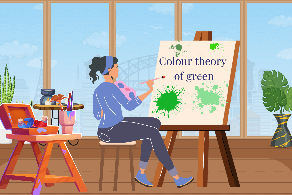 A blog Banner for the Colour Theory Blog post on the Colour green by Melissa Rath Millinery