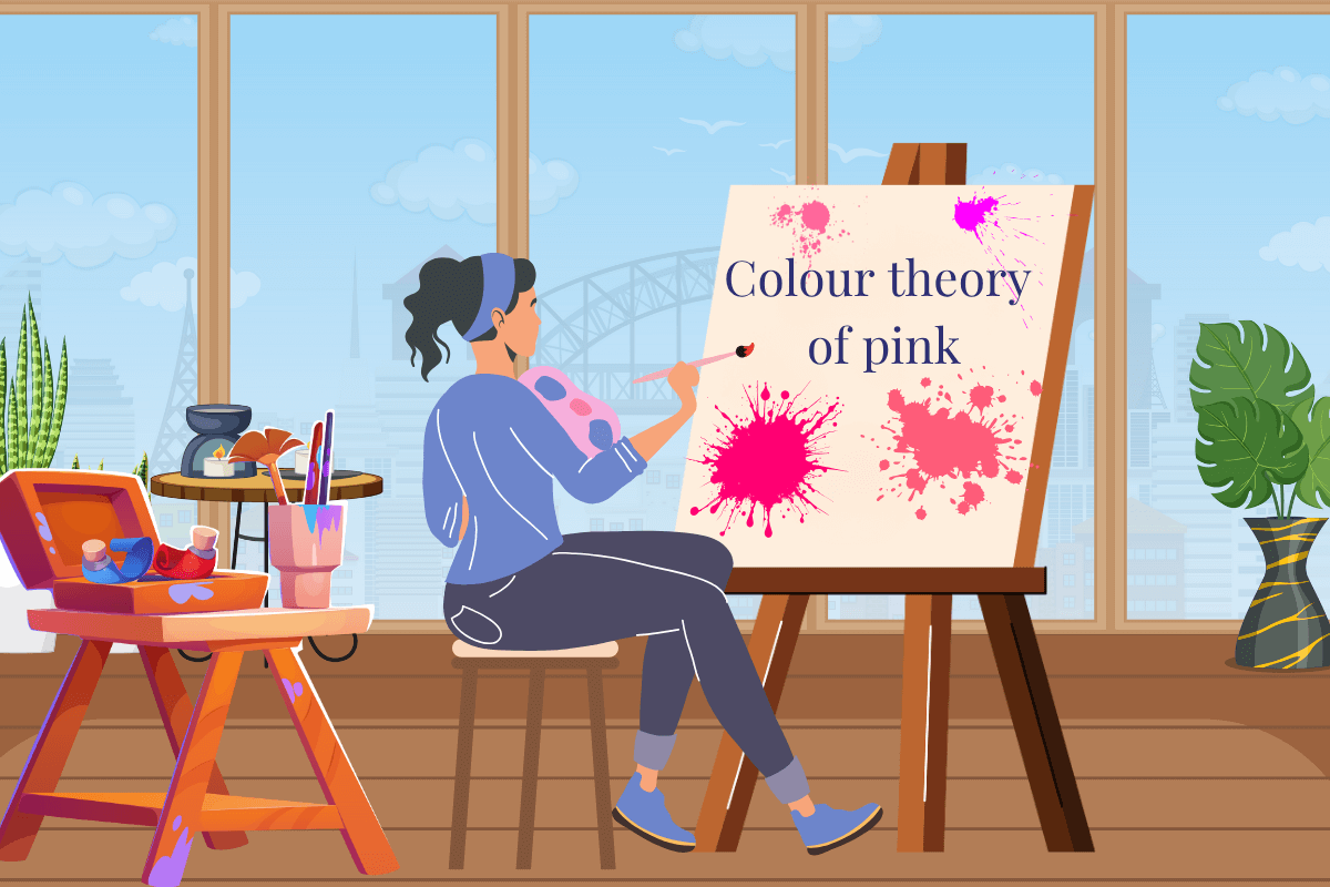 A blog Banner for the Colour Theory Blog post on the Colour pink by Melissa Rath Millinery