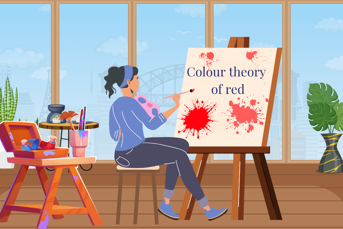 A blog Banner for the Colour Theory Blog post on the Colour red by Melissa Rath Millinery