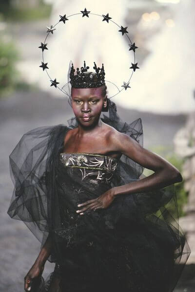 A picture of a model on the catwalk for Diors AW 2005 Collection.