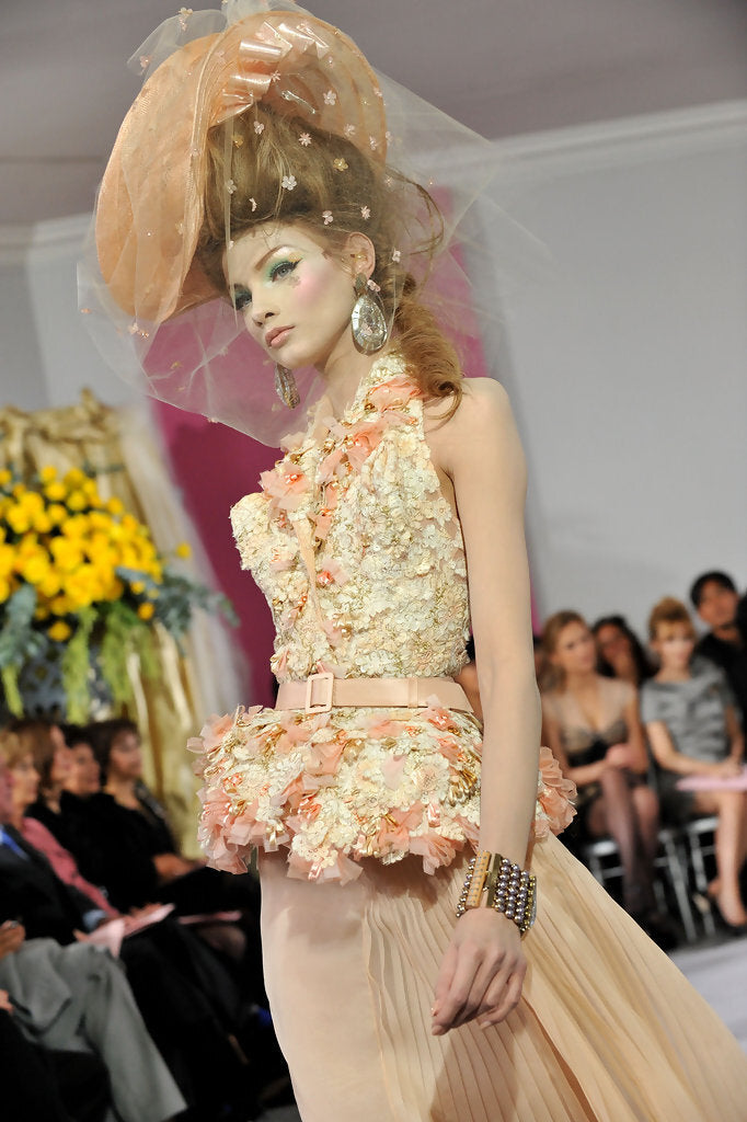 A picture of a catwalk model from Dior Haute Couture Spring Summer 2010 show.