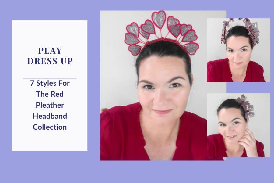 A picture of a blog banner for a blog about how to elevate your style with the red headband by Melissa Rath Millinery 