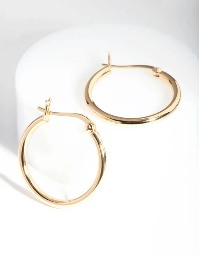 A picture of Gold Plated Sterling Silver Hoop Earrings by Lovisa, available at The Iconic
