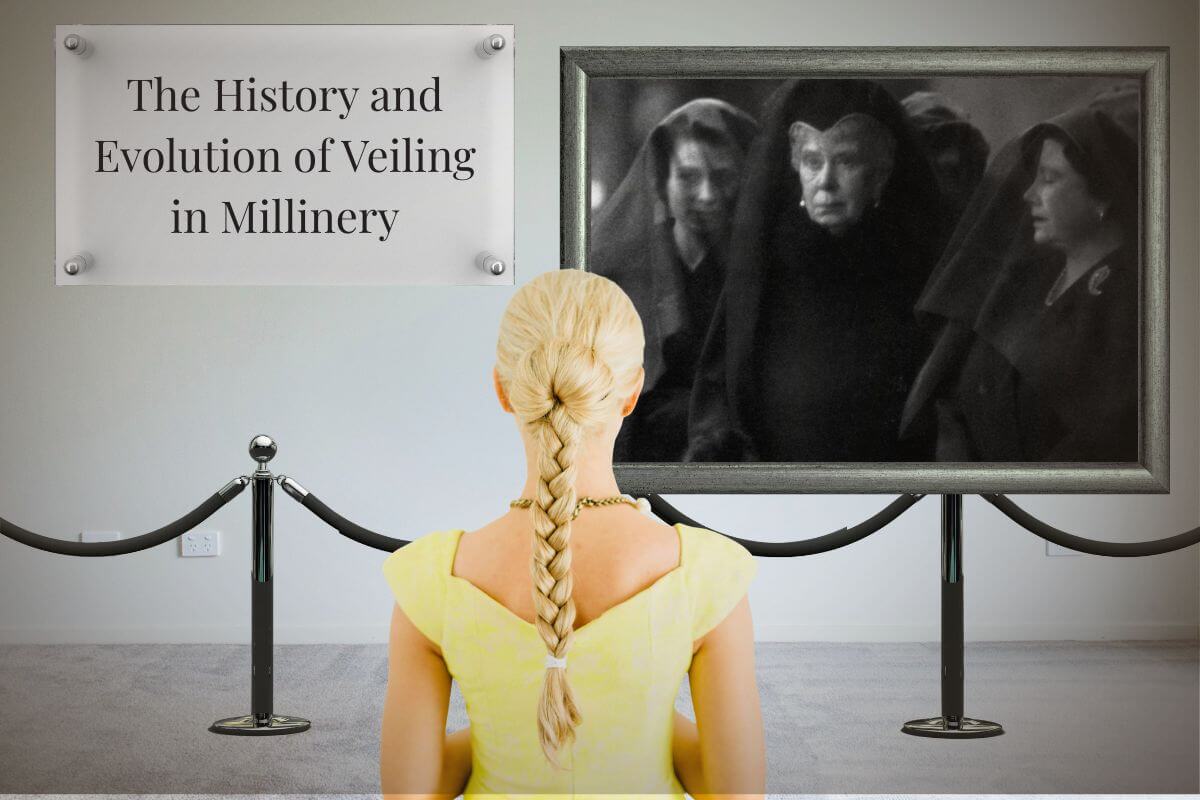 A picture of a blog banner for a blog about the history and evolution of veiled headpieces by Melissa Rath Millinery