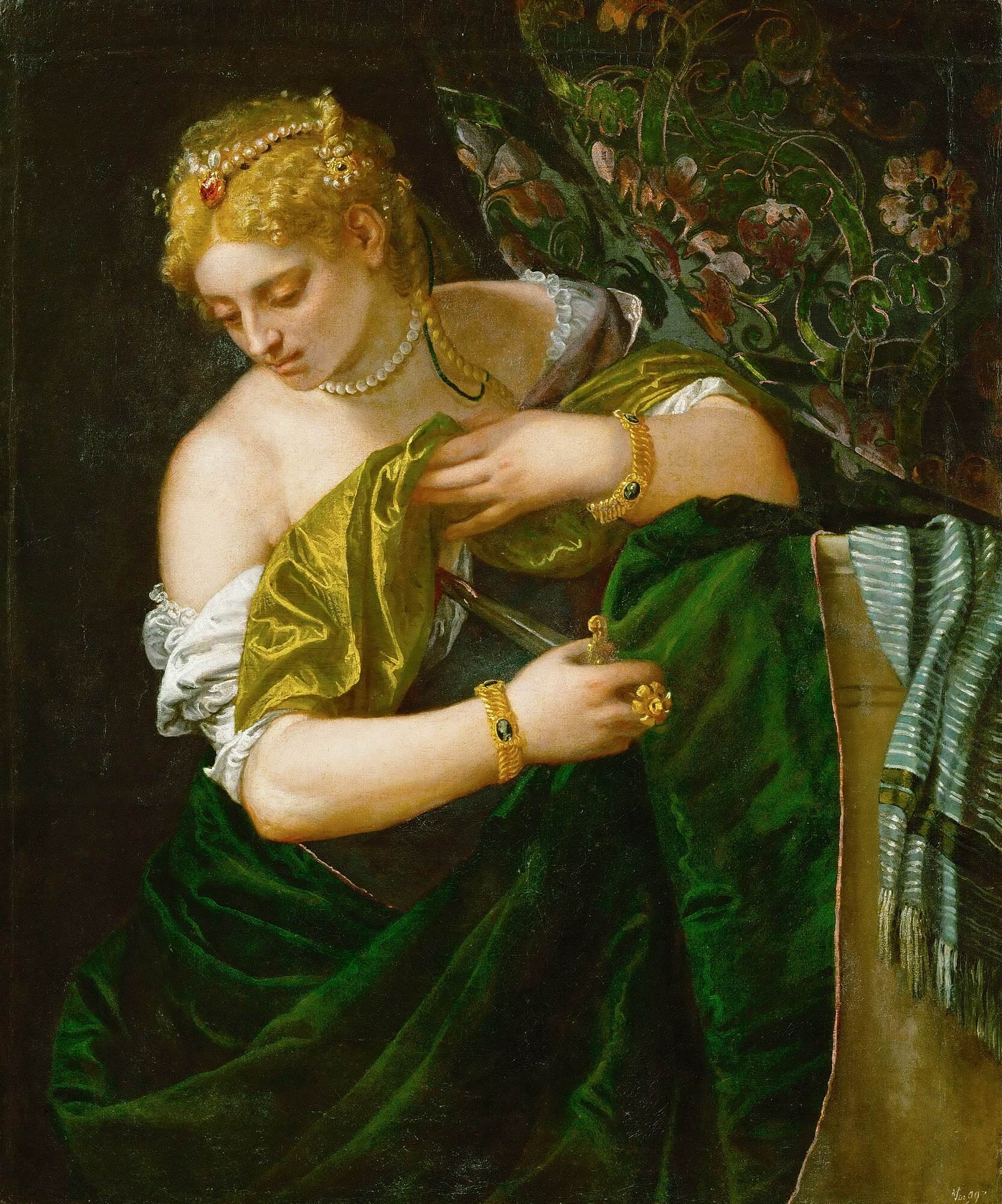 A picture of "Lucretia@, painted by Paolo Veronese circa 1580-1583.