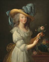 A portrait painted of Marie Antoinette in 1783 by artist Elisabeth Vigee Le Brun shows Marie Antoinette wearing feathers in her hat