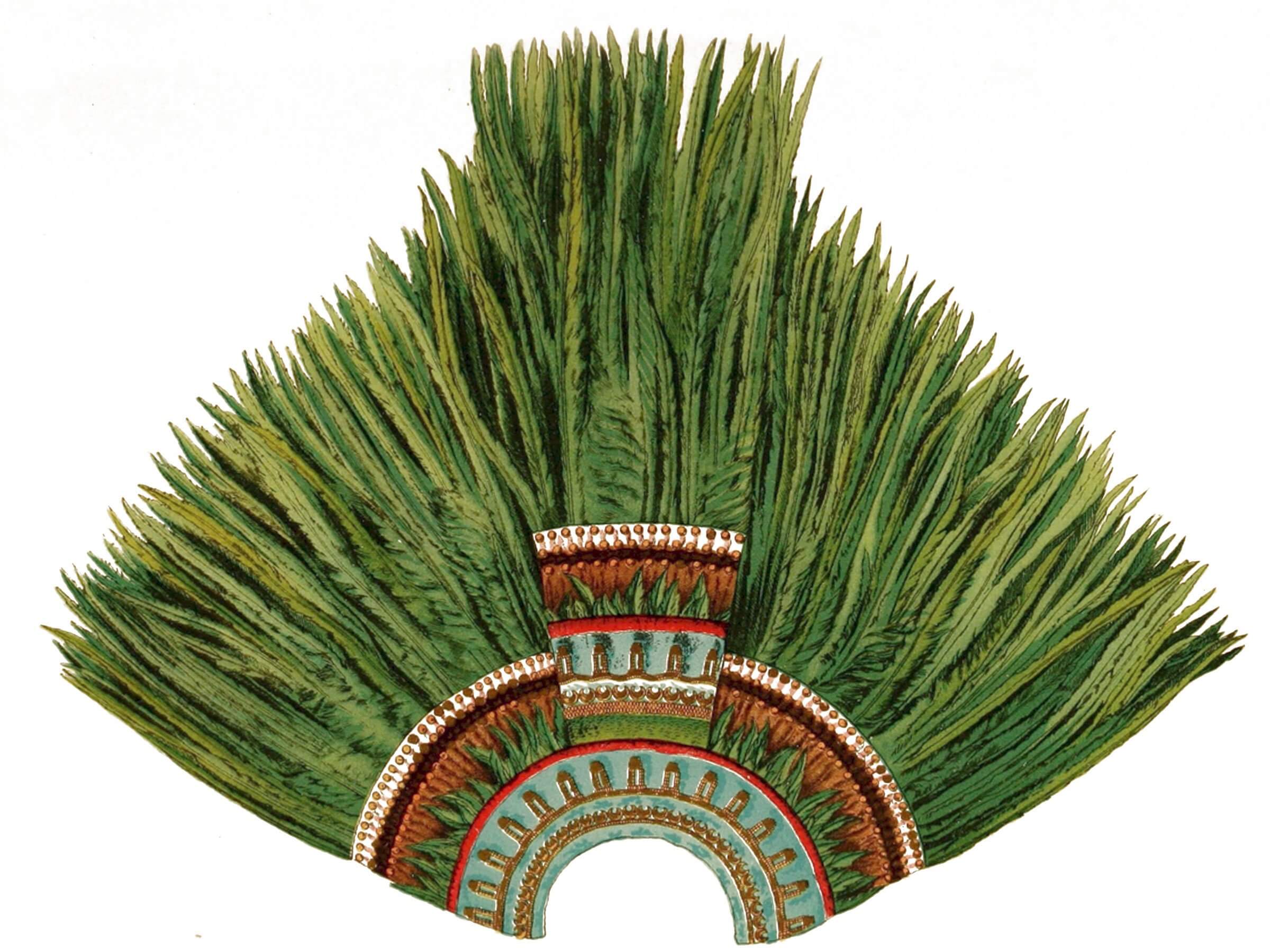 A picture of a Mayalnca Quetzal Feathered Headdress
