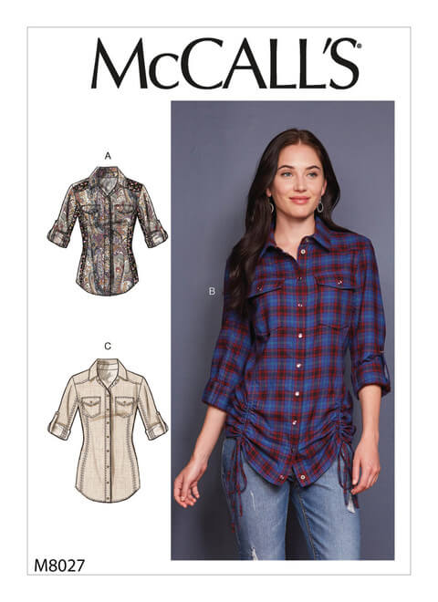 A picture of sewing pattern McCall's 8027, which can be used to recreate a look from The Barbie Movie.