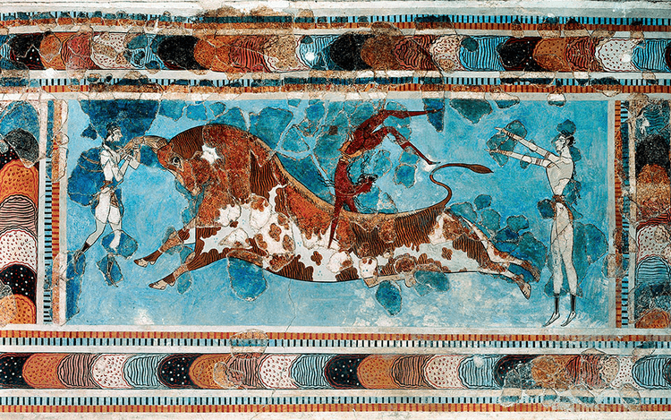 A picture of a Minoan painting from c. 2000-1100 BCE