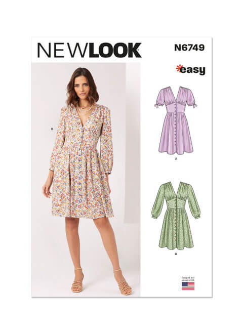 A picture of sewing pattern New Look 6749, which can be used to recreate a look from The Barbie Movie.